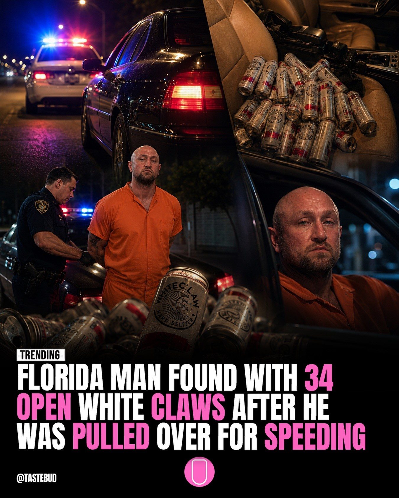 Florida Man Arrested for Speeding with 34 Open White Claws