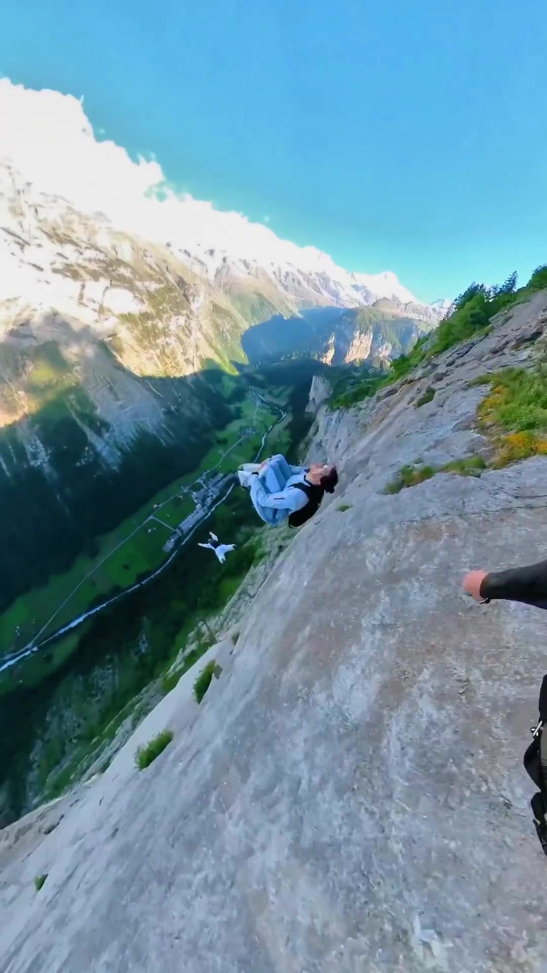 Hiking on Narrow Rocky Ledges: Mountain Adventure