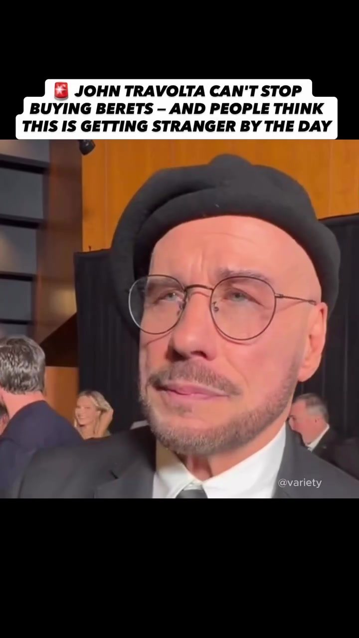 John Travolta's Growing Beret Collection Sparking Online Intrigue