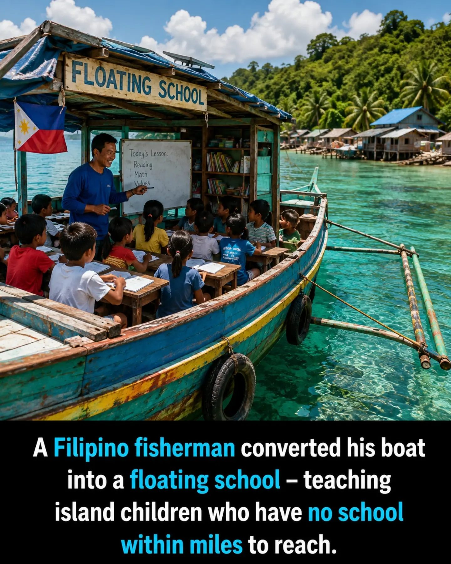 How a Filipino Fisherman Turned His Boat into a Floating School for Remote Island Children