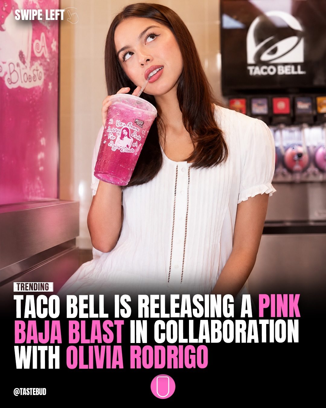 Taco Bell's Pink Baja Blast with Olivia Rodrigo