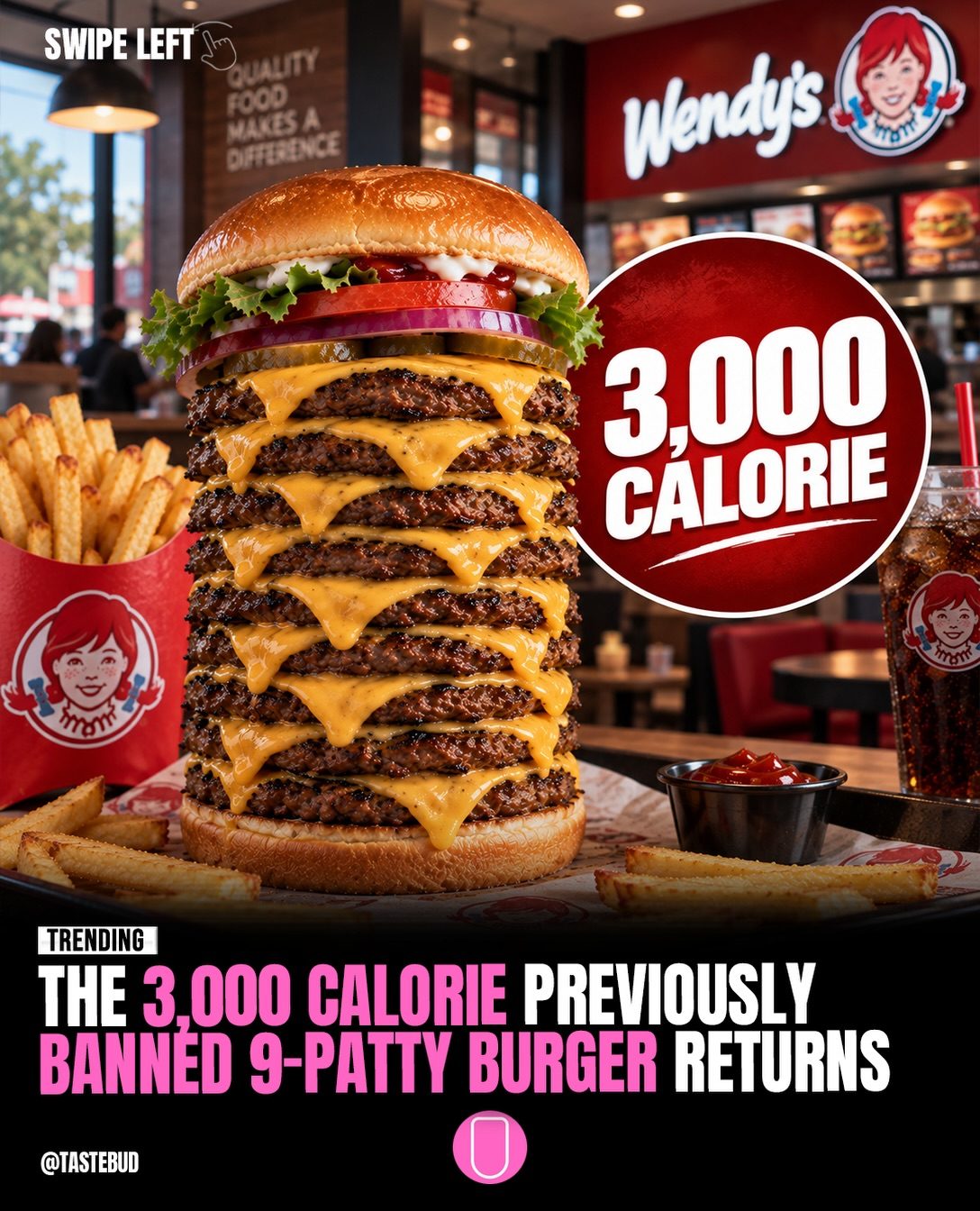Wendy's 3,000 Calorie Burger Challenge