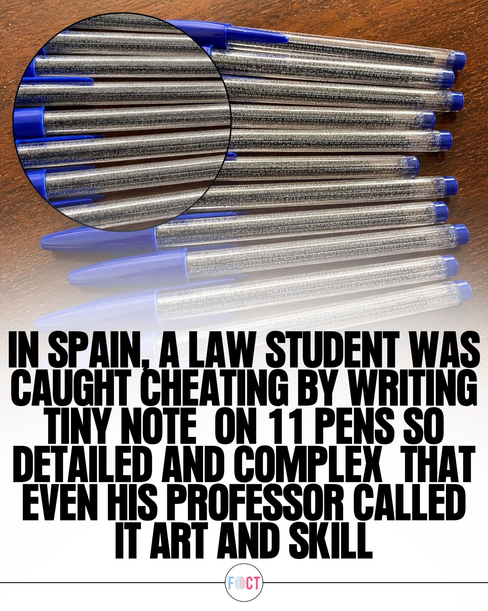 Intricate Cheating Notes On Pens Impress Spain Law Prof