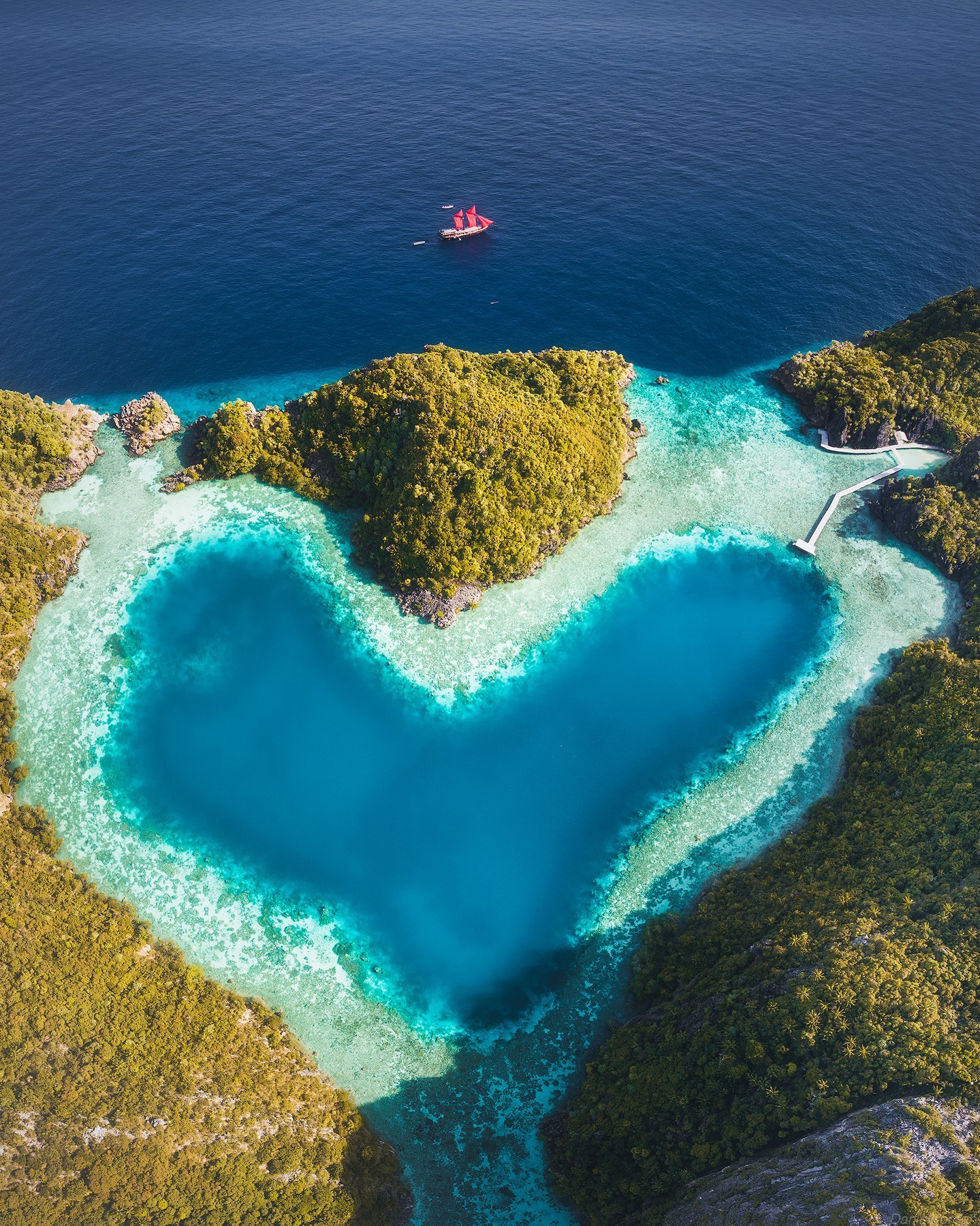 Raja Ampat's Heart-Shaped Lagoon From Above