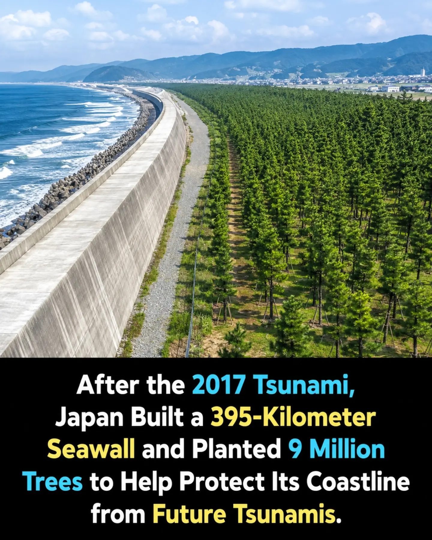 Japan's 395km Seawall and 9 Million Trees: Tsunami Defense
