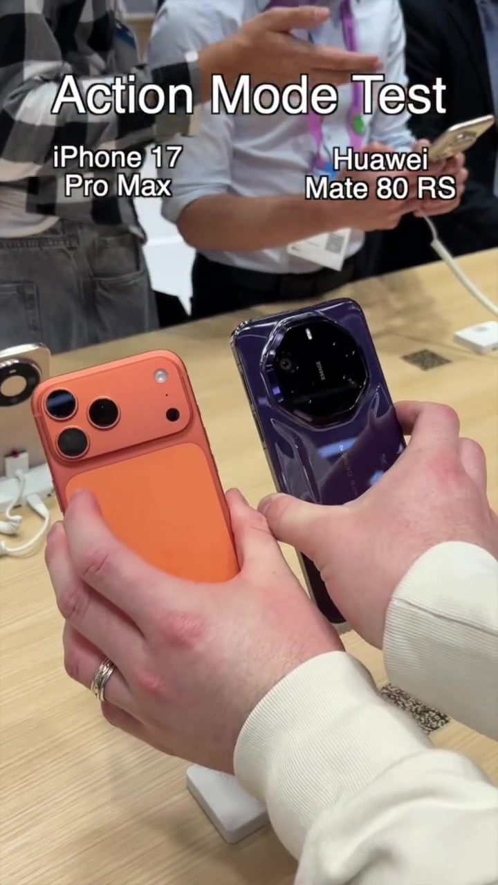 iPhone 17 Pro Max vs Huawei Mate 80 RS: Action Mode Face-Off