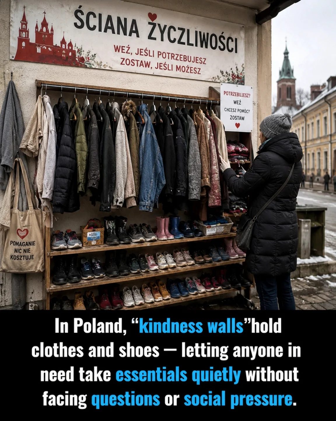 Poland's Discreet Kindness Walls: Anonymously Donating Clothes