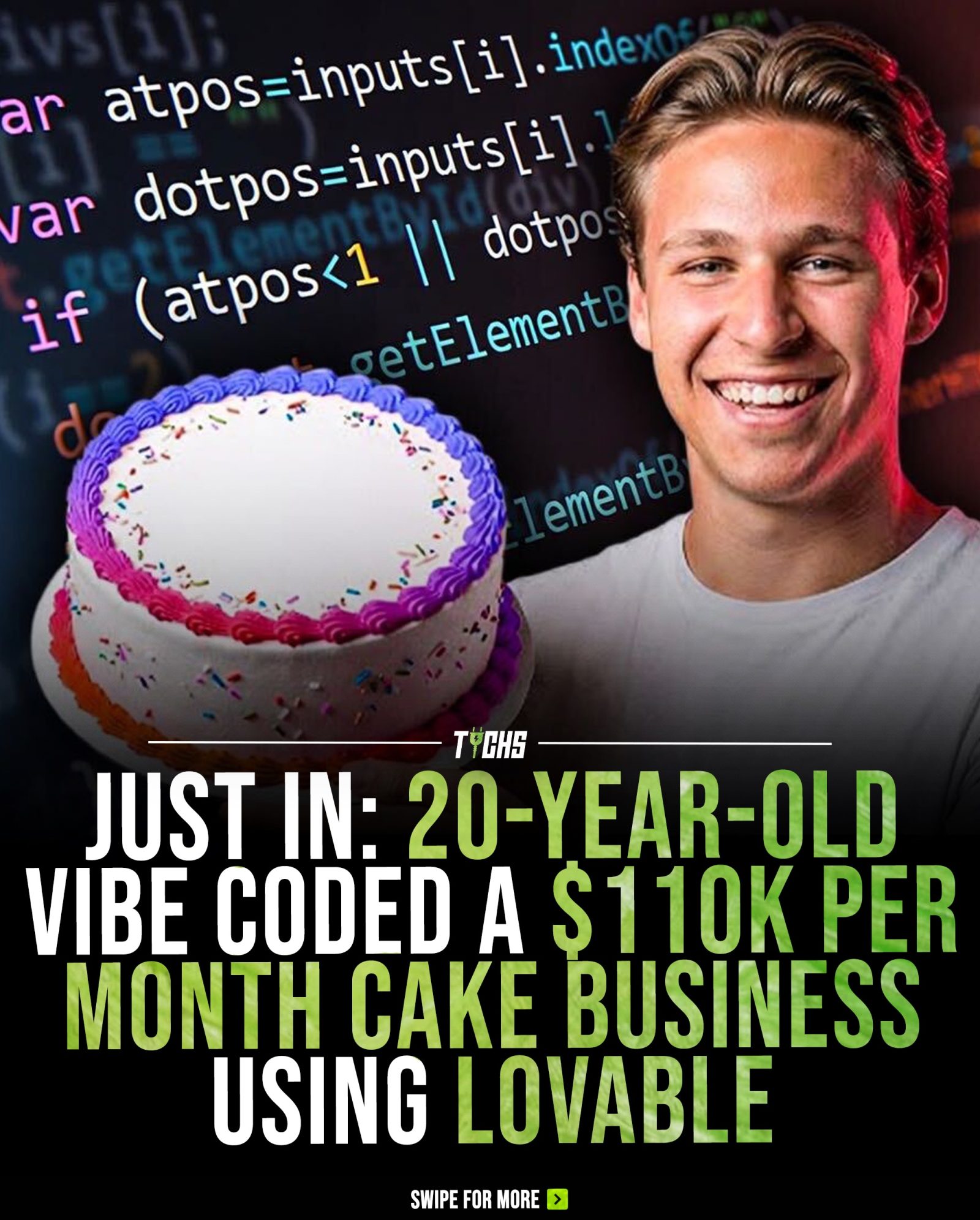 20-Year-Old Builds $110K/Month Cake Business with Lovable Automation