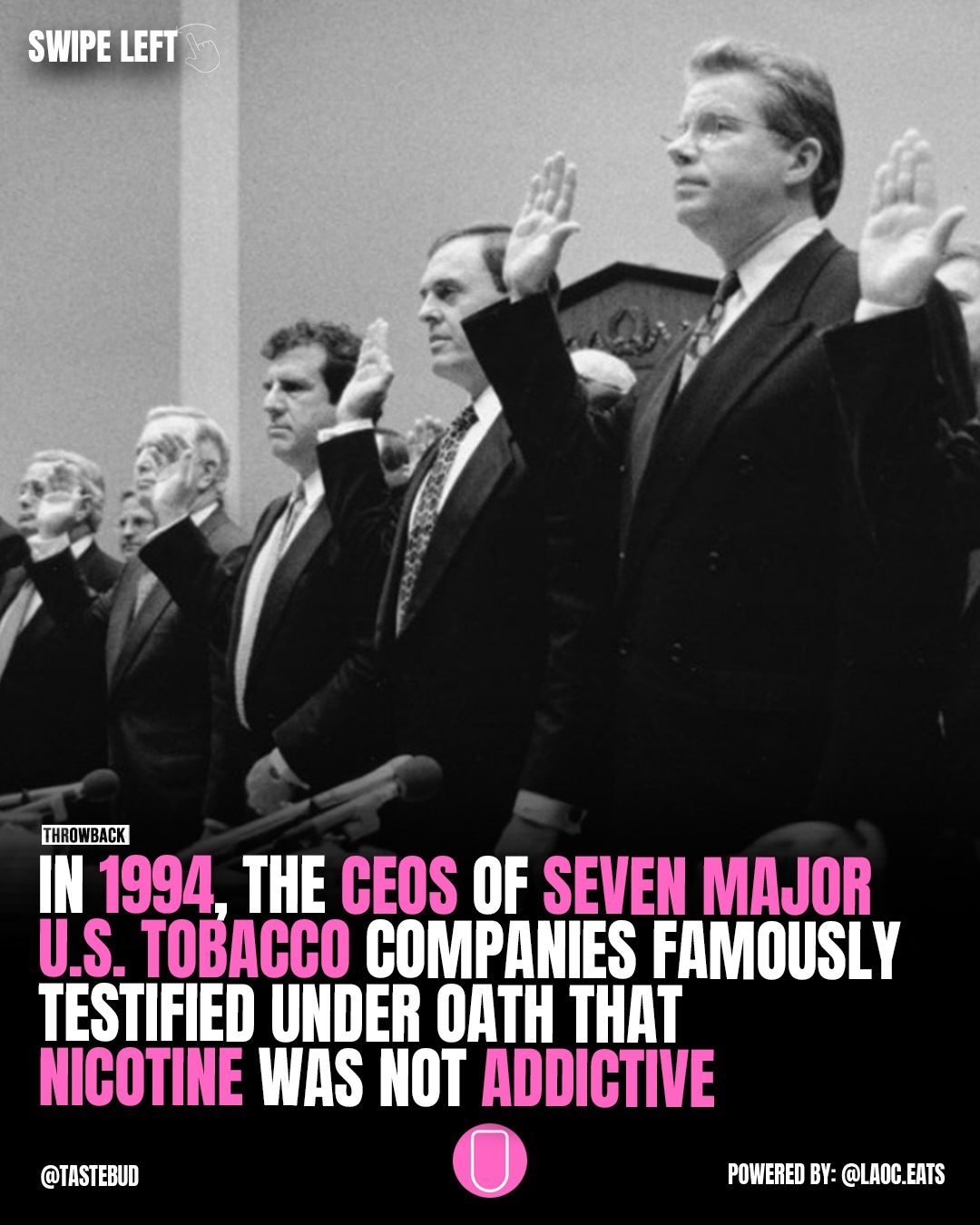 Historical Tobacco Testimony: 1994 CEOs Claimed Nicotine Isn't Addictive