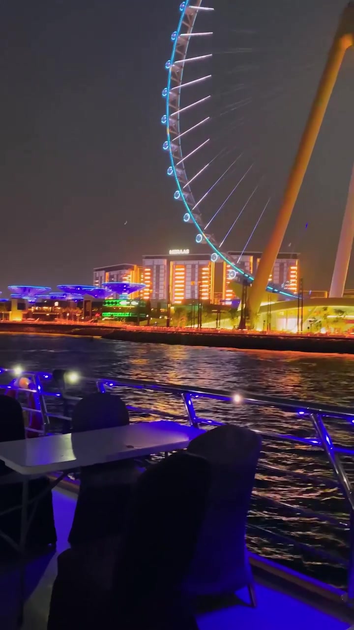 Ain Dubai Ferris Wheel: Nighttime Skyline View