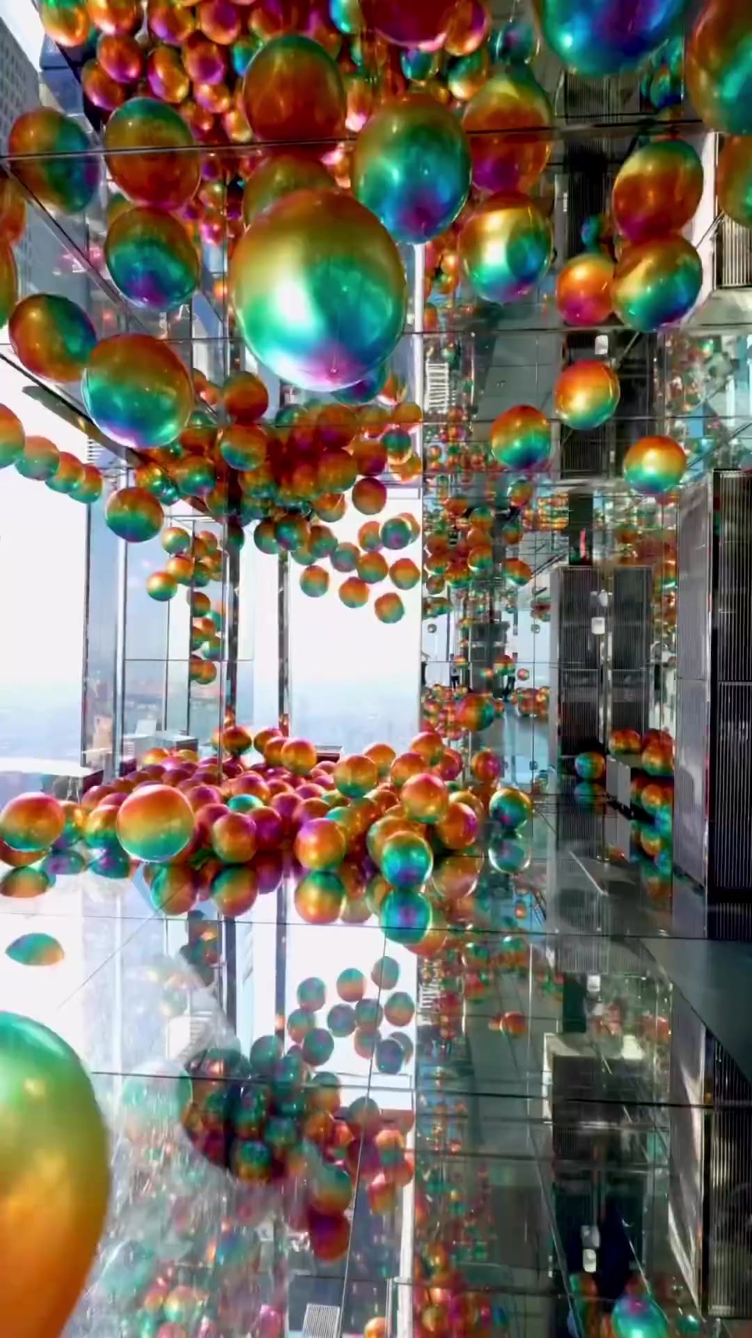 Balloon Installation in Modern Building