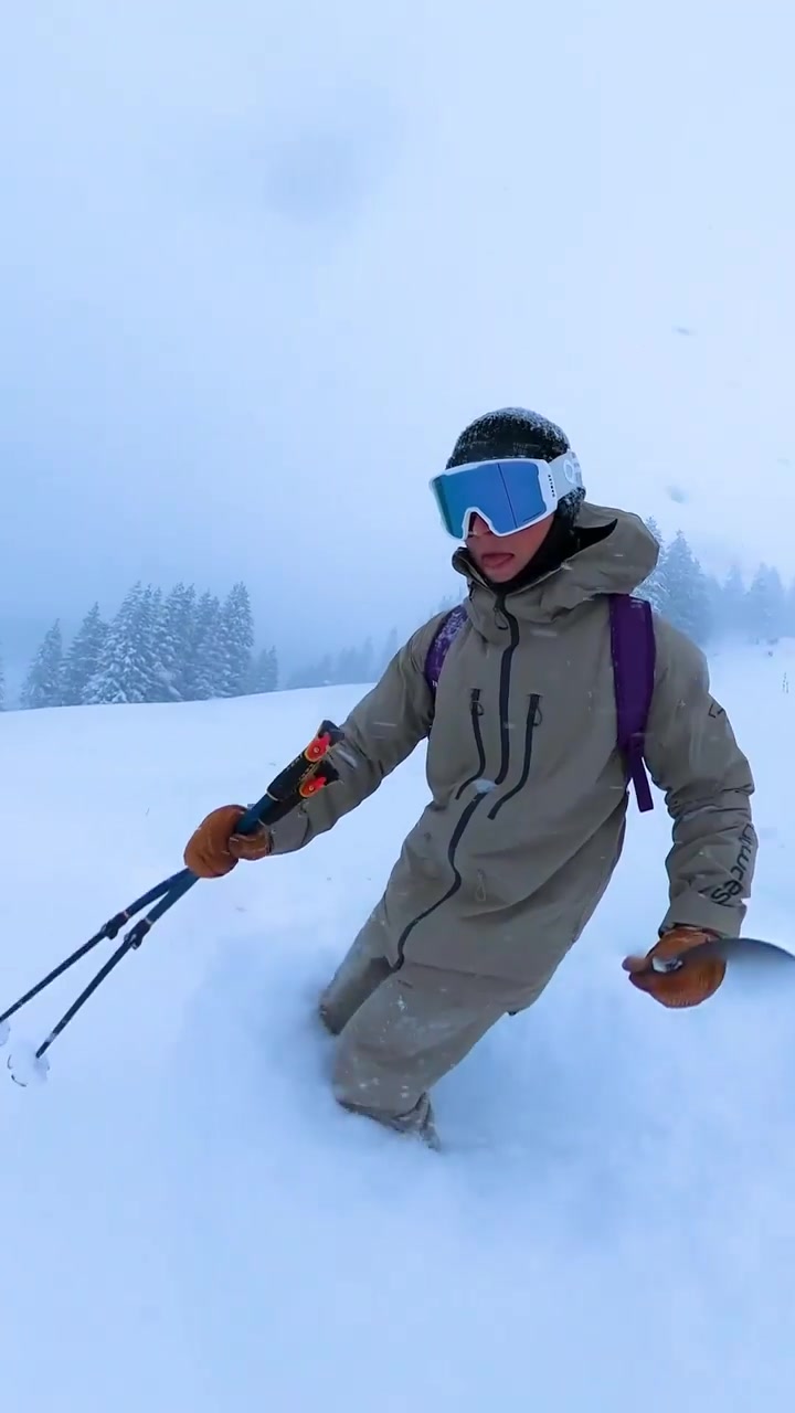 Toby Ryder Snowboarding with Dog in Gstaad