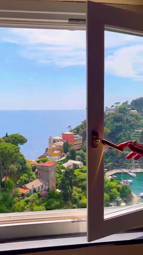 Portofino Coastal Town View From Window