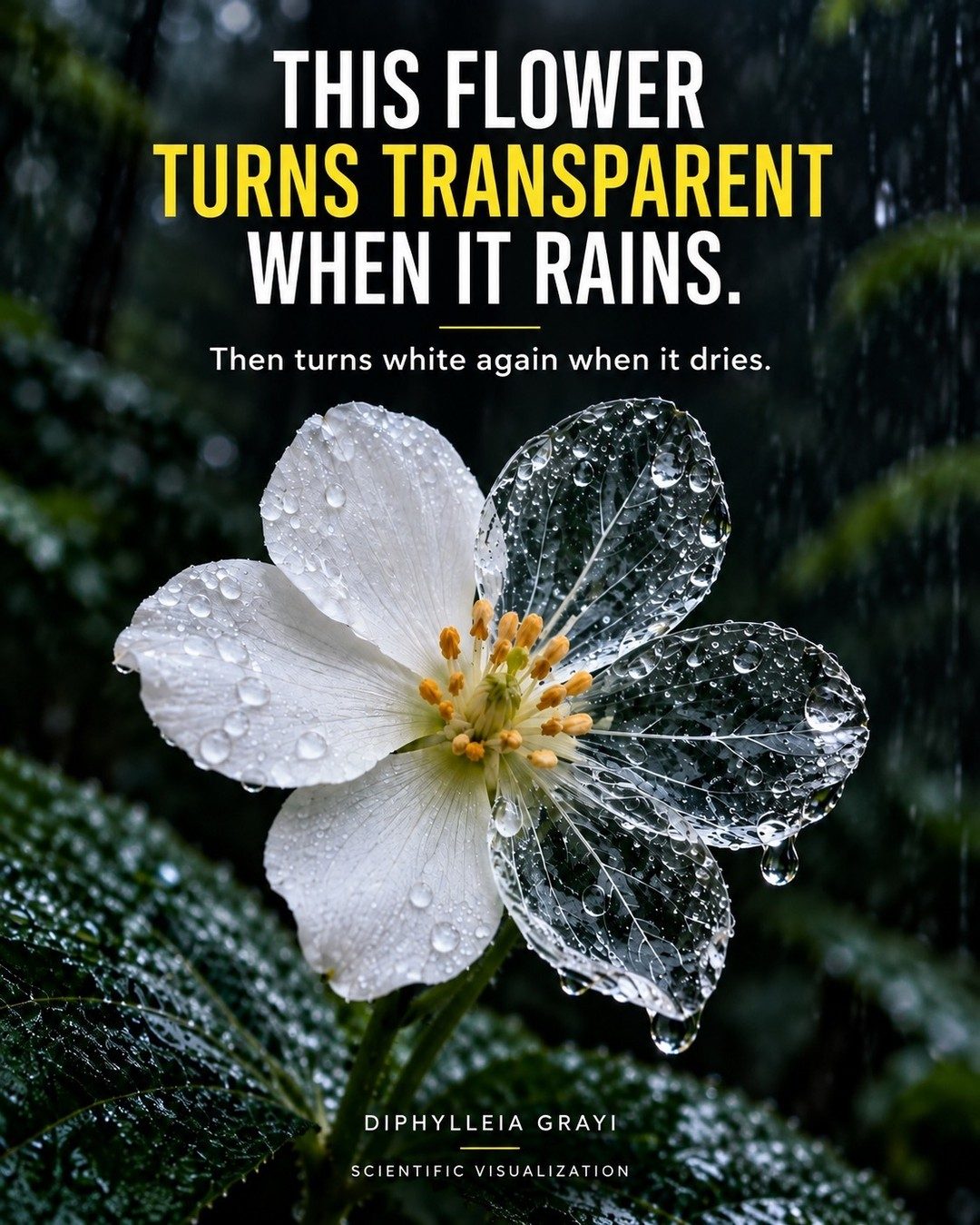 Diphylleia Grayi: Flower That Turns Transparent in Rain