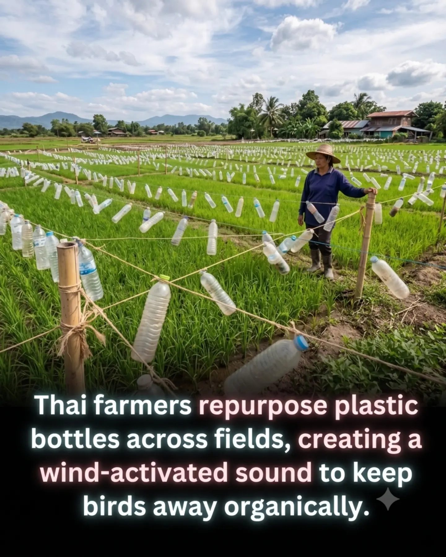 Thai Farmers Use Plastic Bottles for Eco-Friendly Bird Deterrent