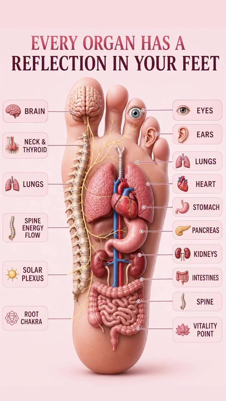 What Every Foot Reflexology Map Tells You About Internal Organs